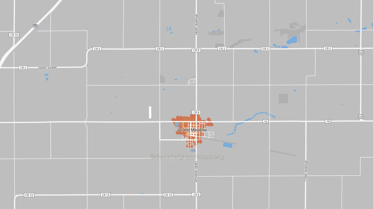 Bike Grade map of 55936, MN