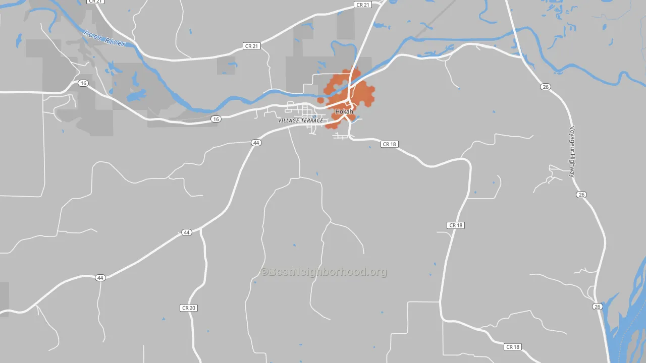 Bike Grade map of 55941, MN