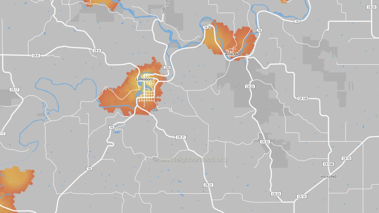 Bike Grade map of 55949, MN