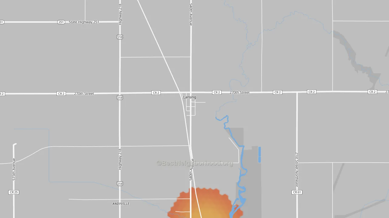 Bike Grade map of 55950, MN