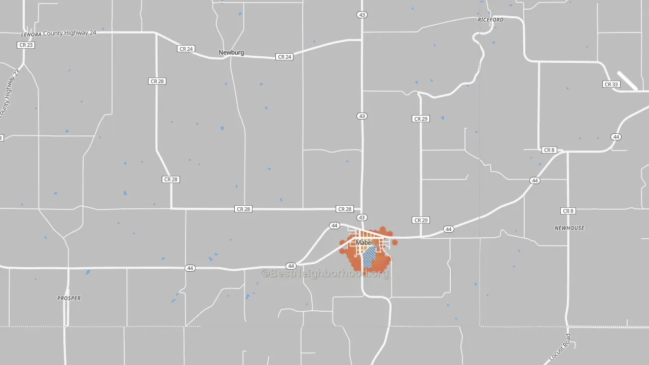 Bike Grade map of 55954, MN