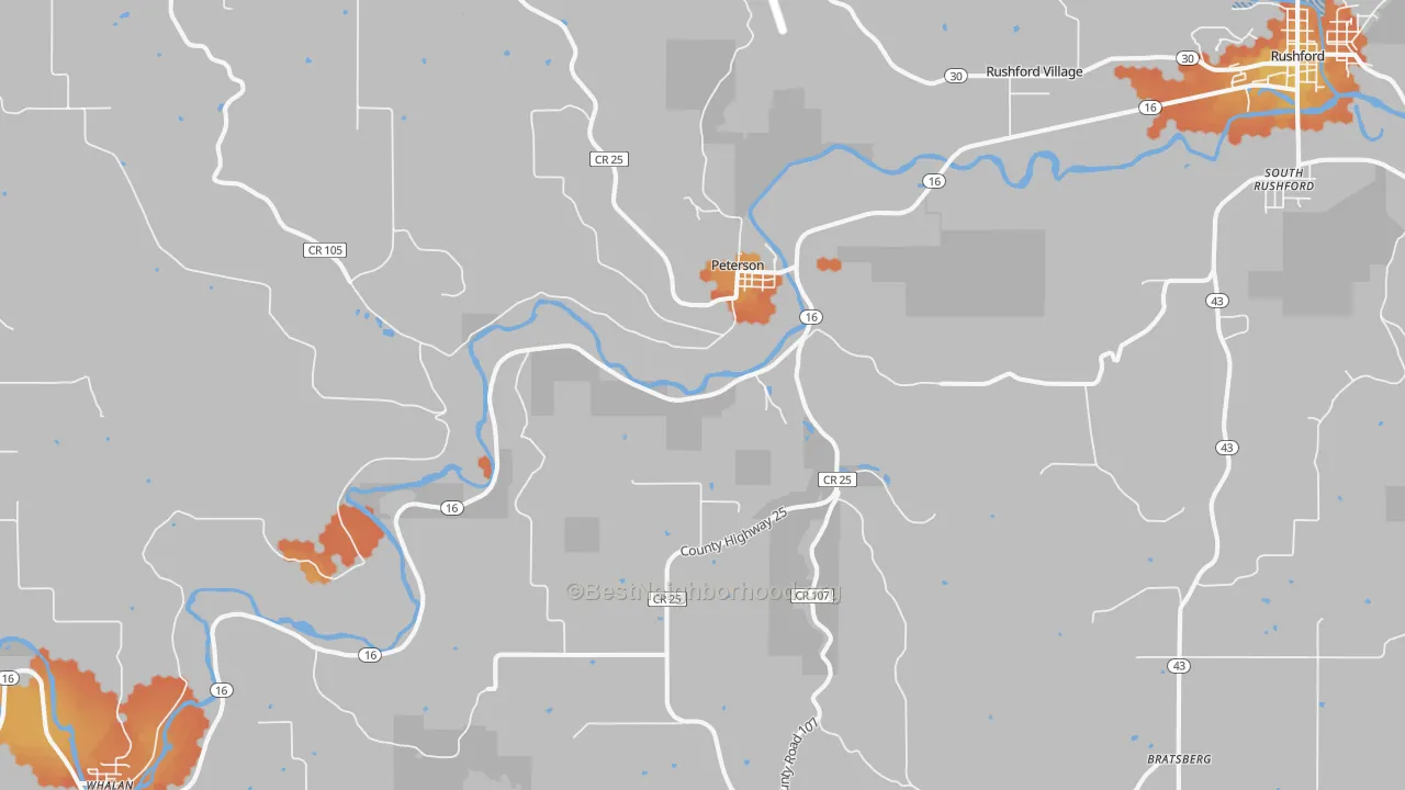 Bike Grade map of 55962, MN
