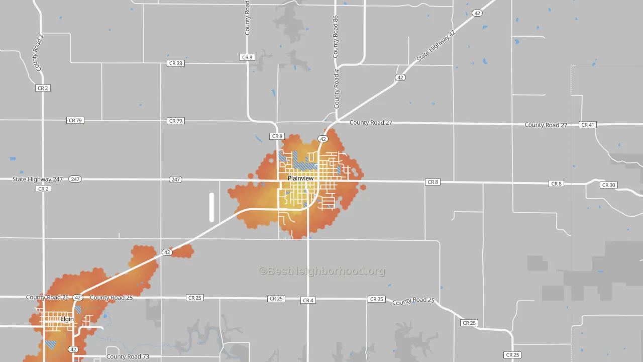 Bike Grade map of 55964, MN