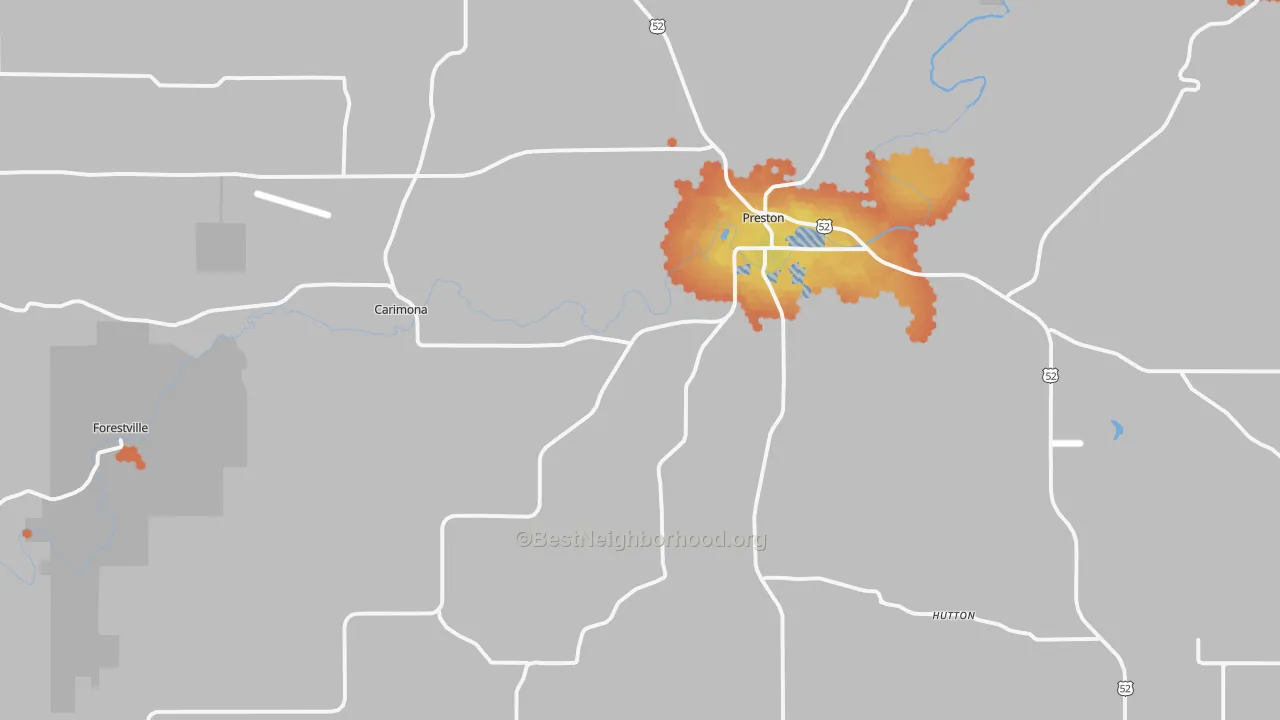 Bike Grade map of 55965, MN