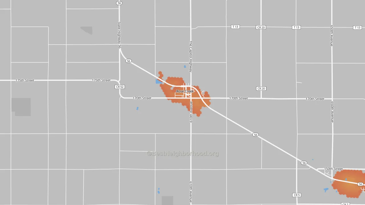 Bike Grade map of 55970, MN