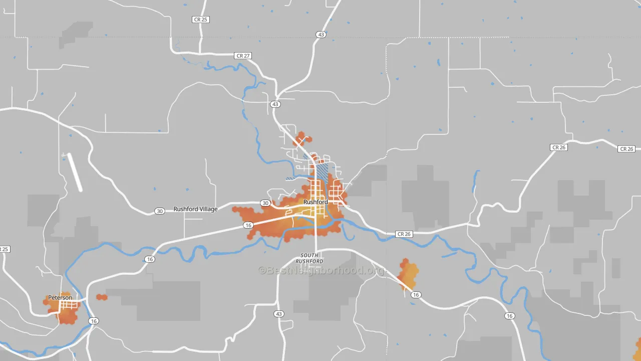 Bike Grade map of 55971, MN