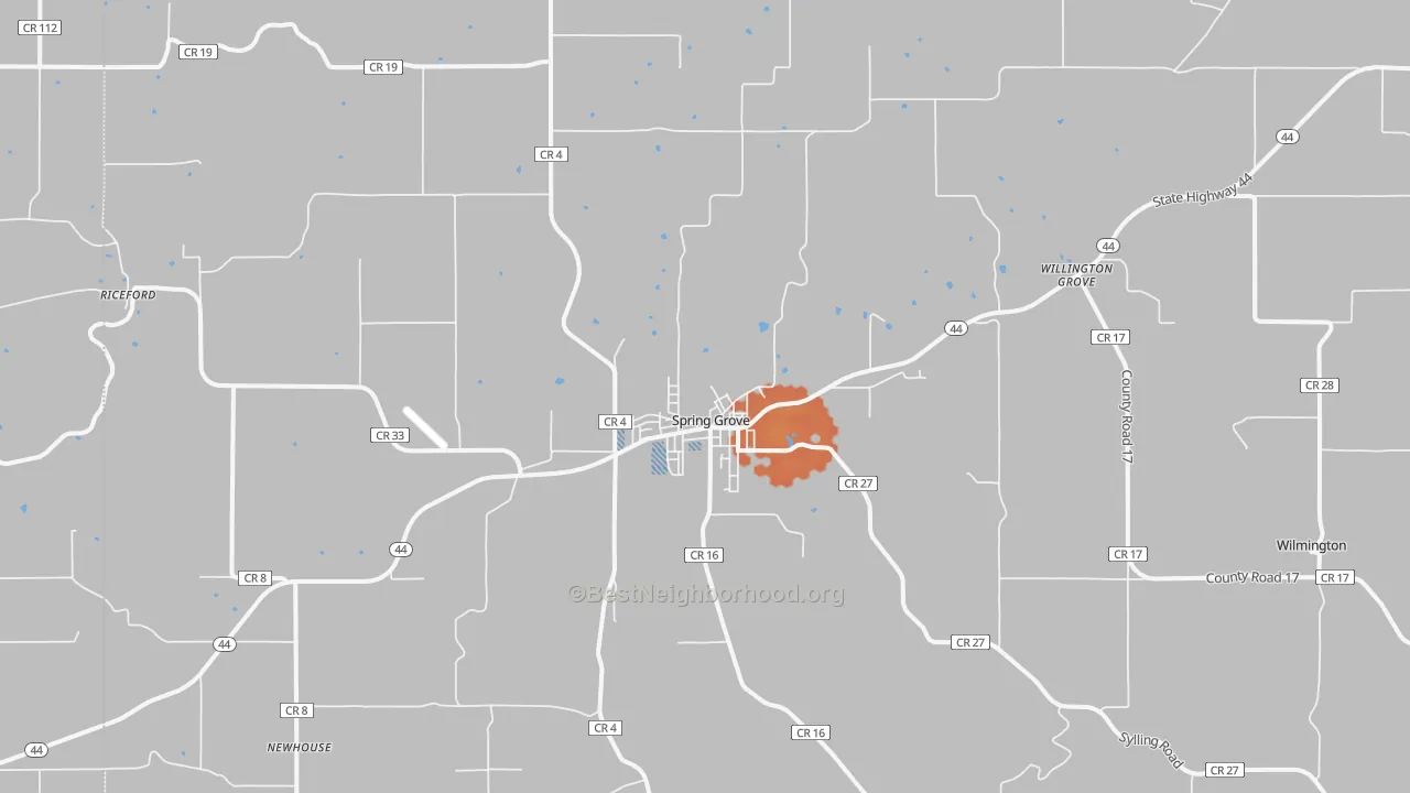 Bike Grade map of 55974, MN