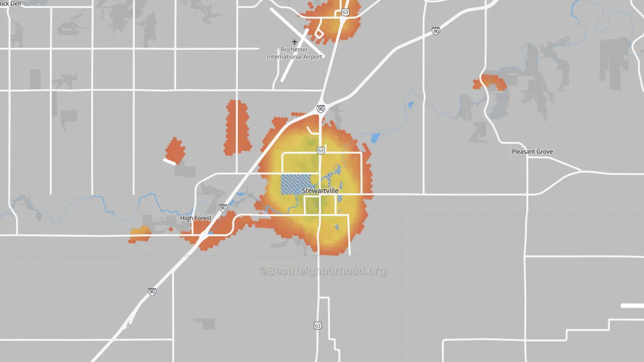 Bike Grade map of 55976, MN