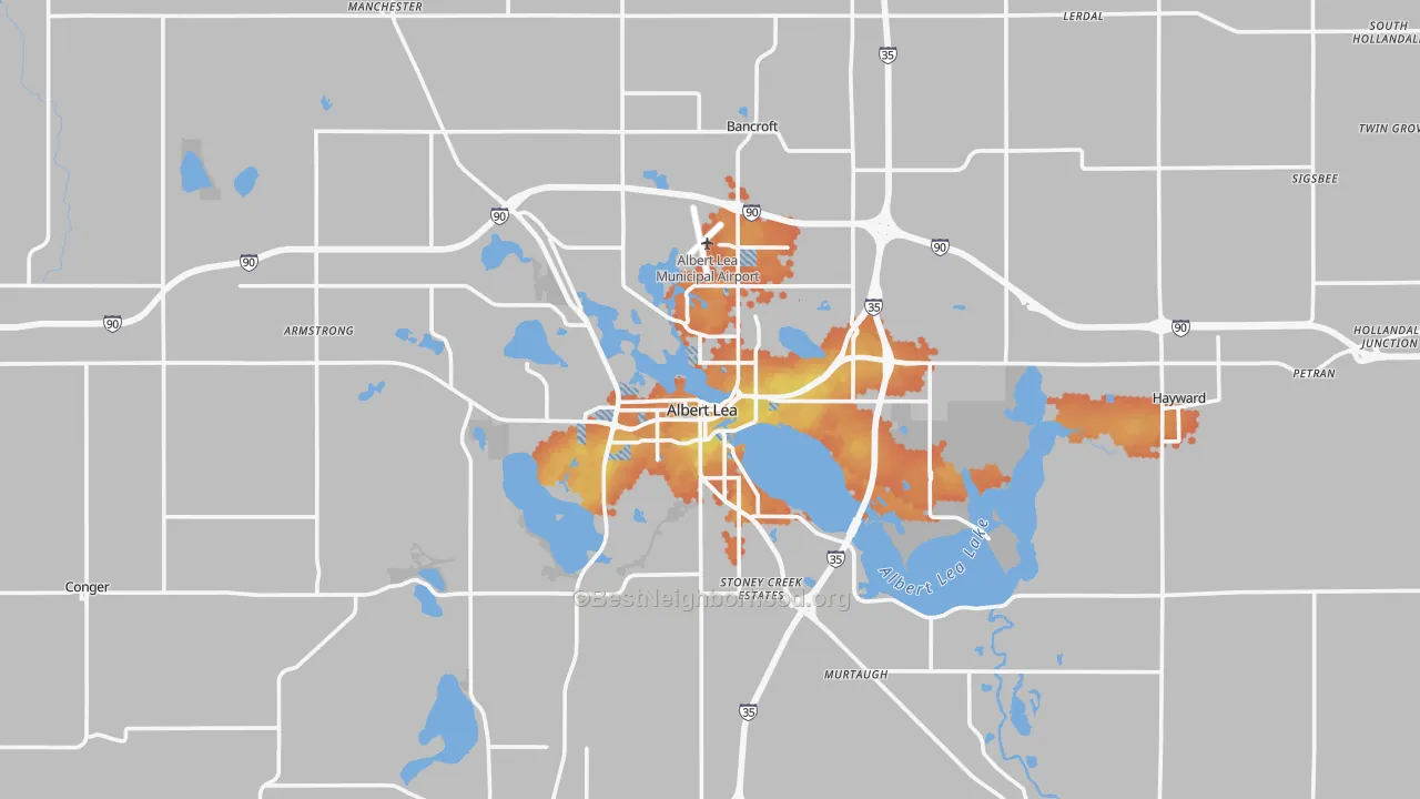 Bike Grade map of 56007, MN