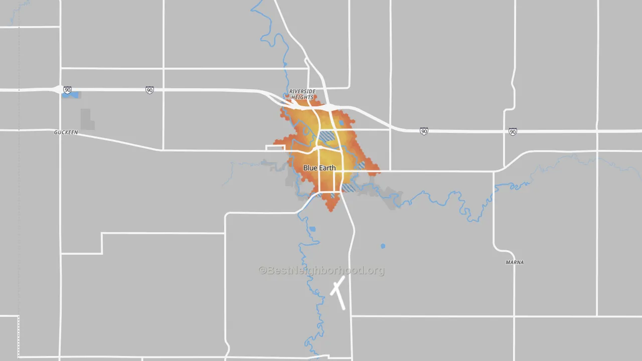 Bike Grade map of 56013, MN