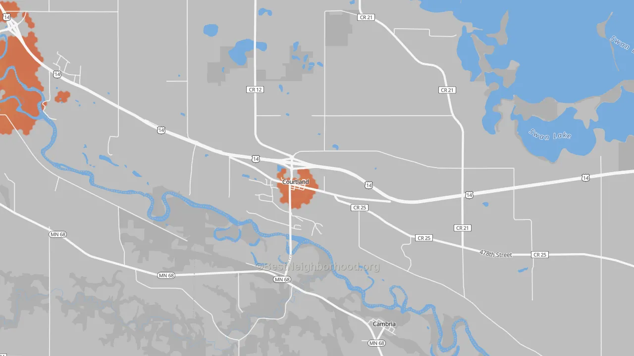Bike Grade map of 56021, MN