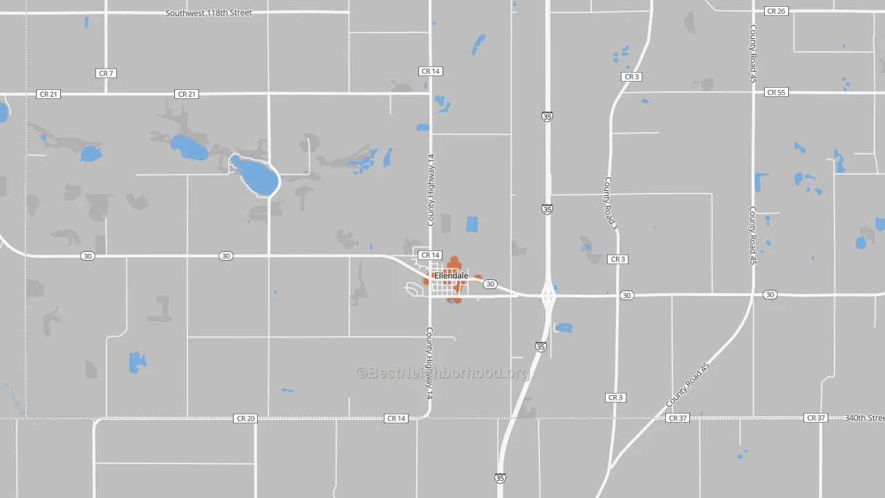 Bike Grade map of 56026, MN