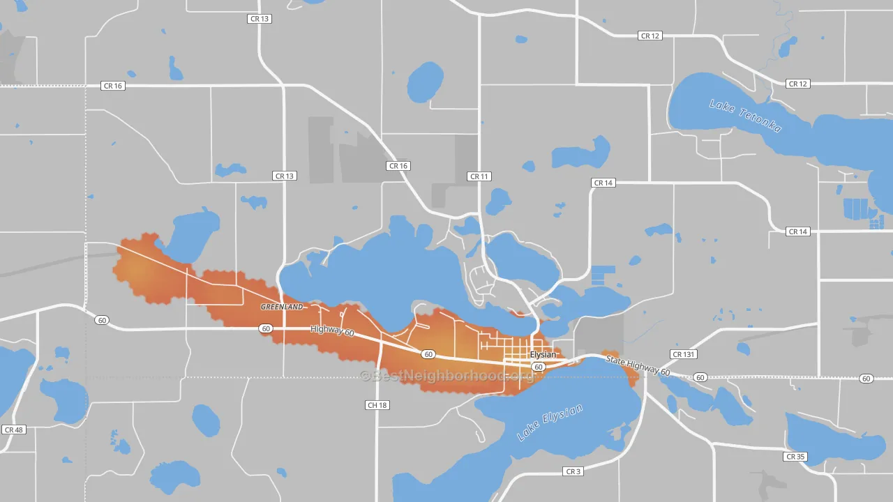 Bike Grade map of 56028, MN