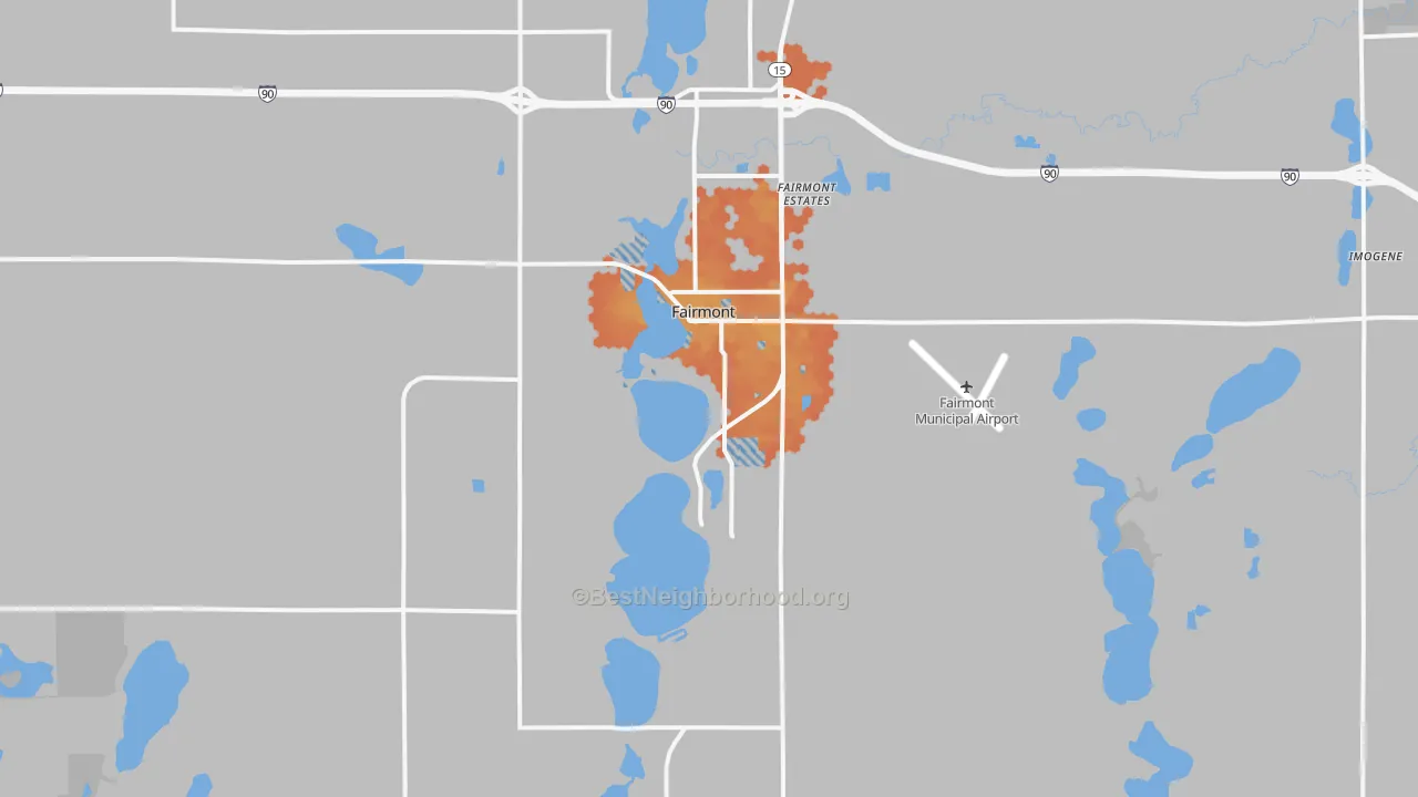 Bike Grade map of 56031, MN
