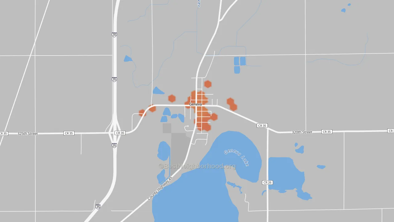 Bike Grade map of 56035, MN