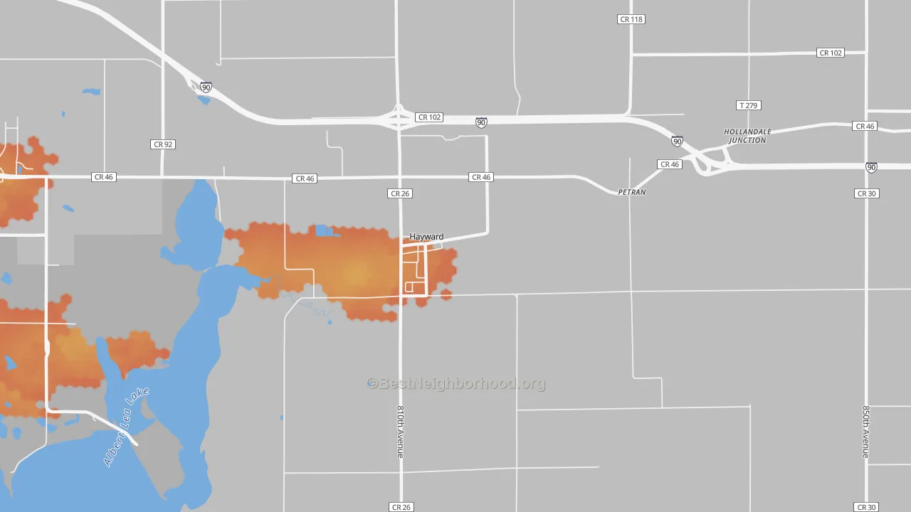 Bike Grade map of 56043, MN