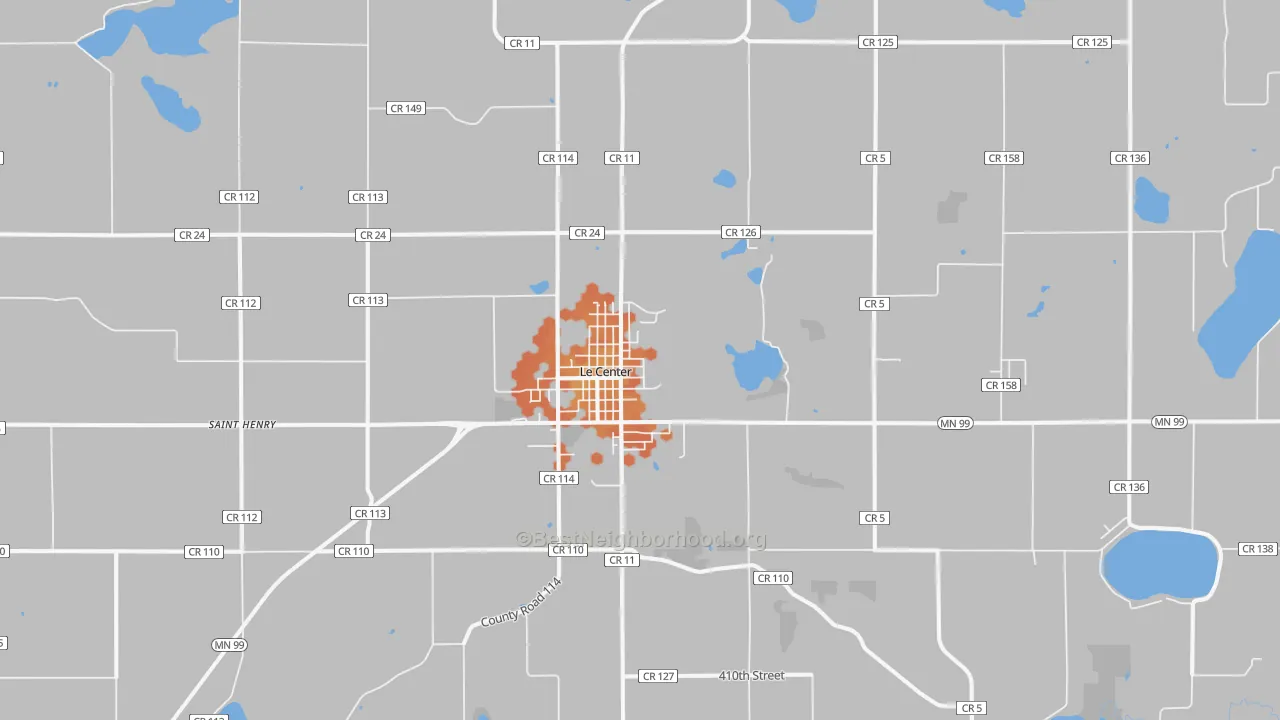 Bike Grade map of 56057, MN
