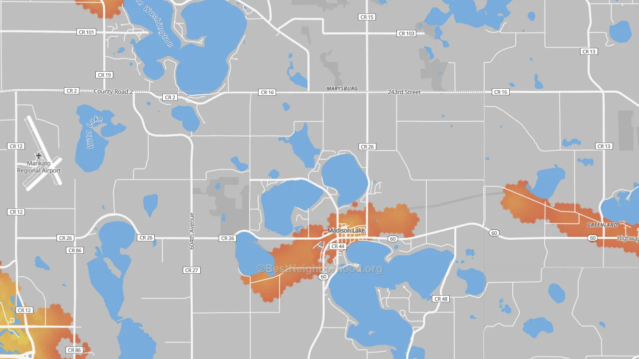 Bike Grade map of 56063, MN