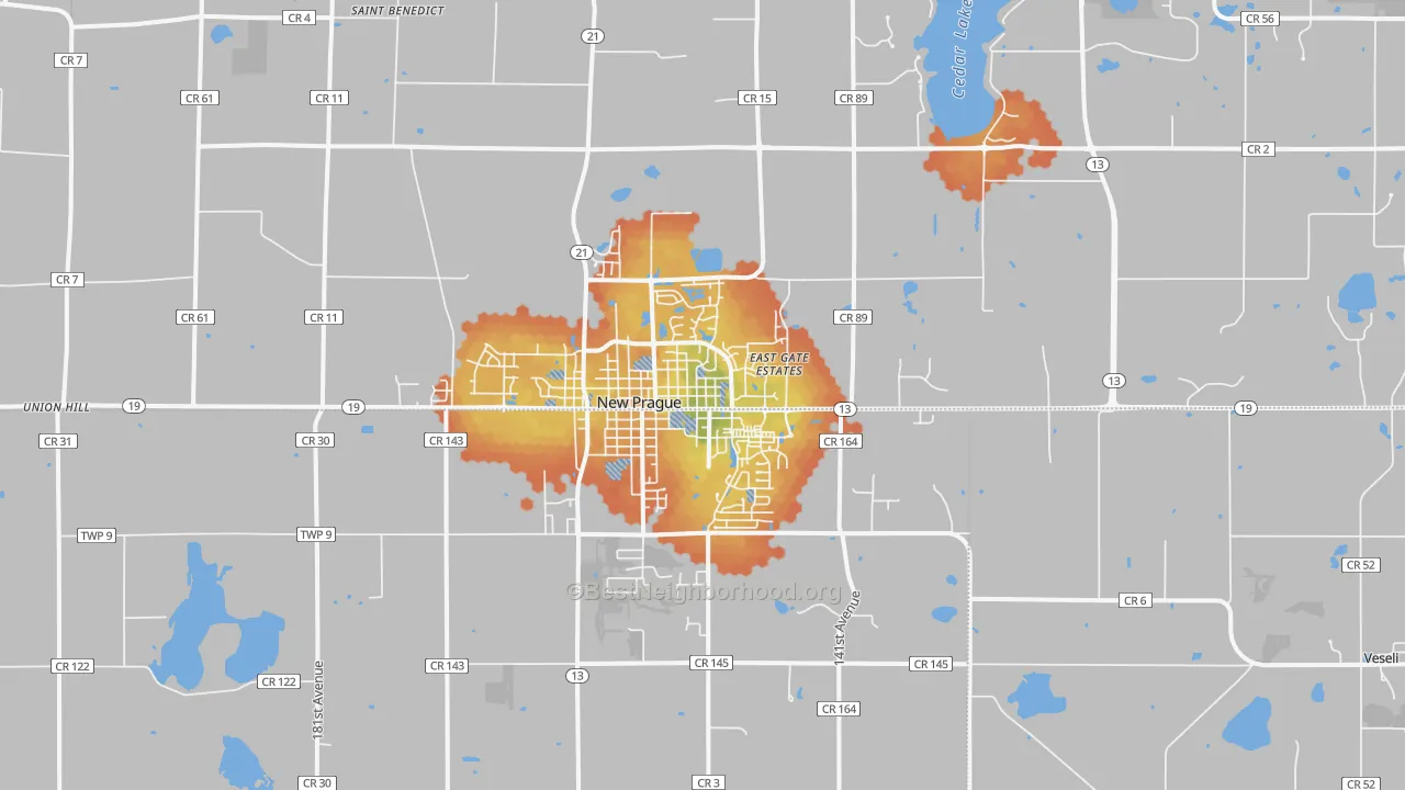 Bike Grade map of 56071, MN