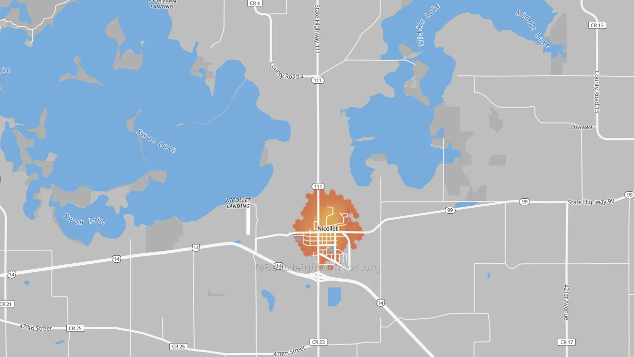 Bike Grade map of 56074, MN