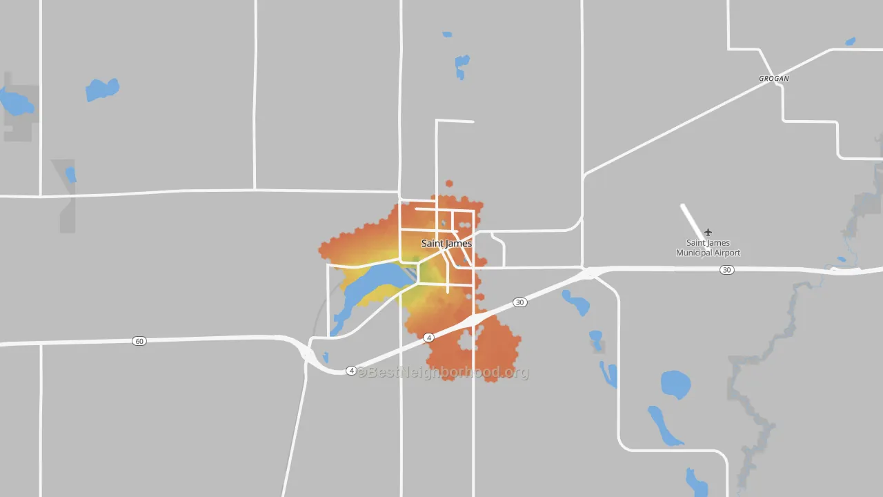 Bike Grade map of 56081, MN