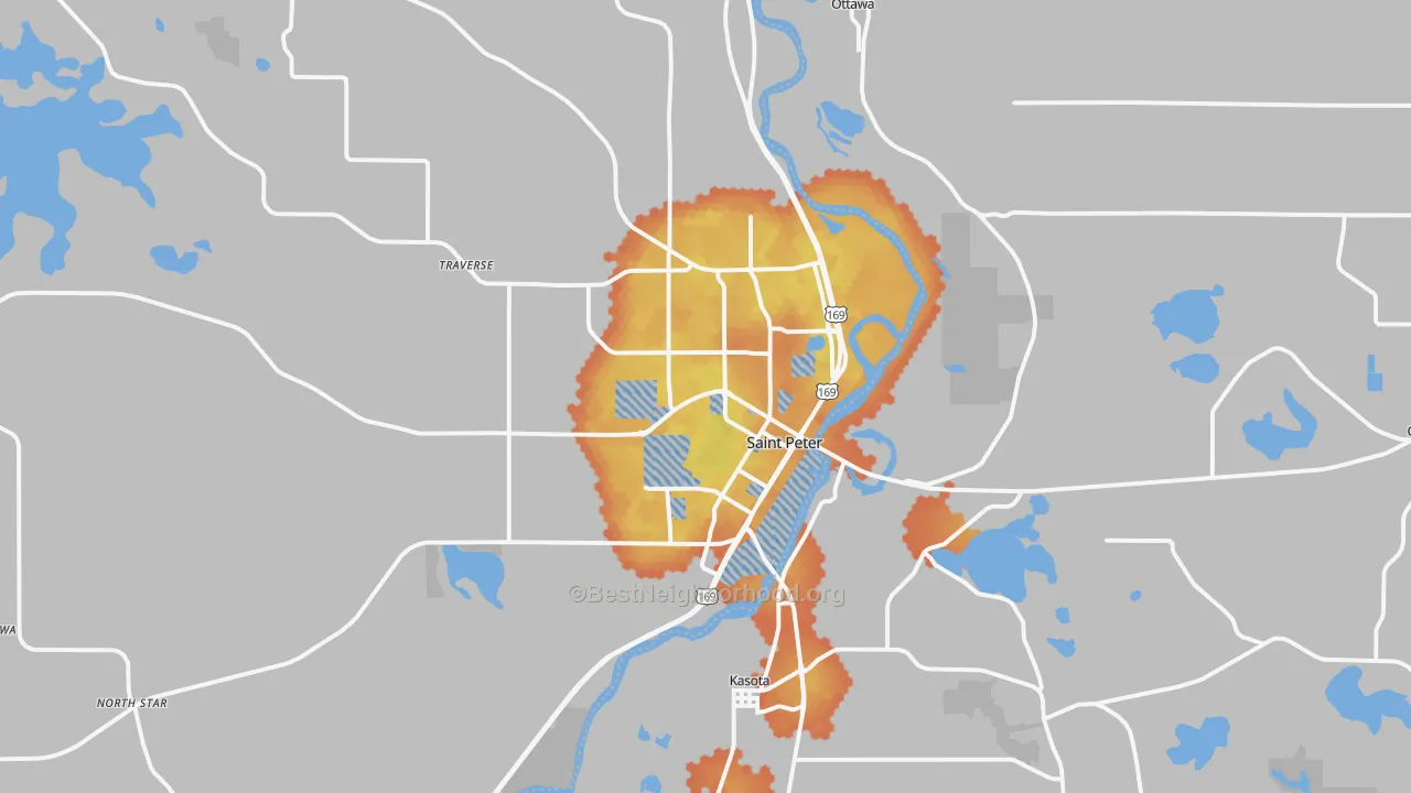 Bike Grade map of 56082, MN