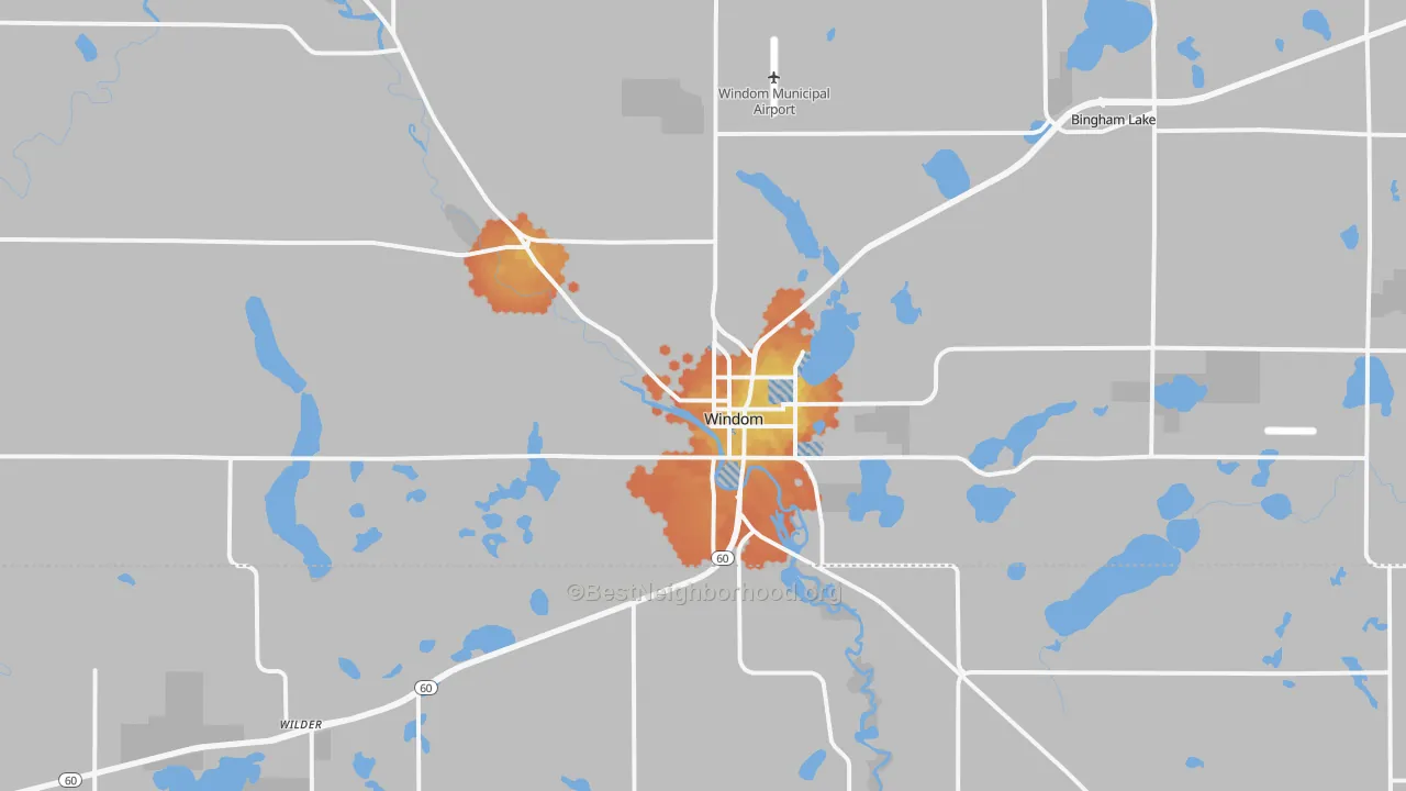 Bike Grade map of 56101, MN