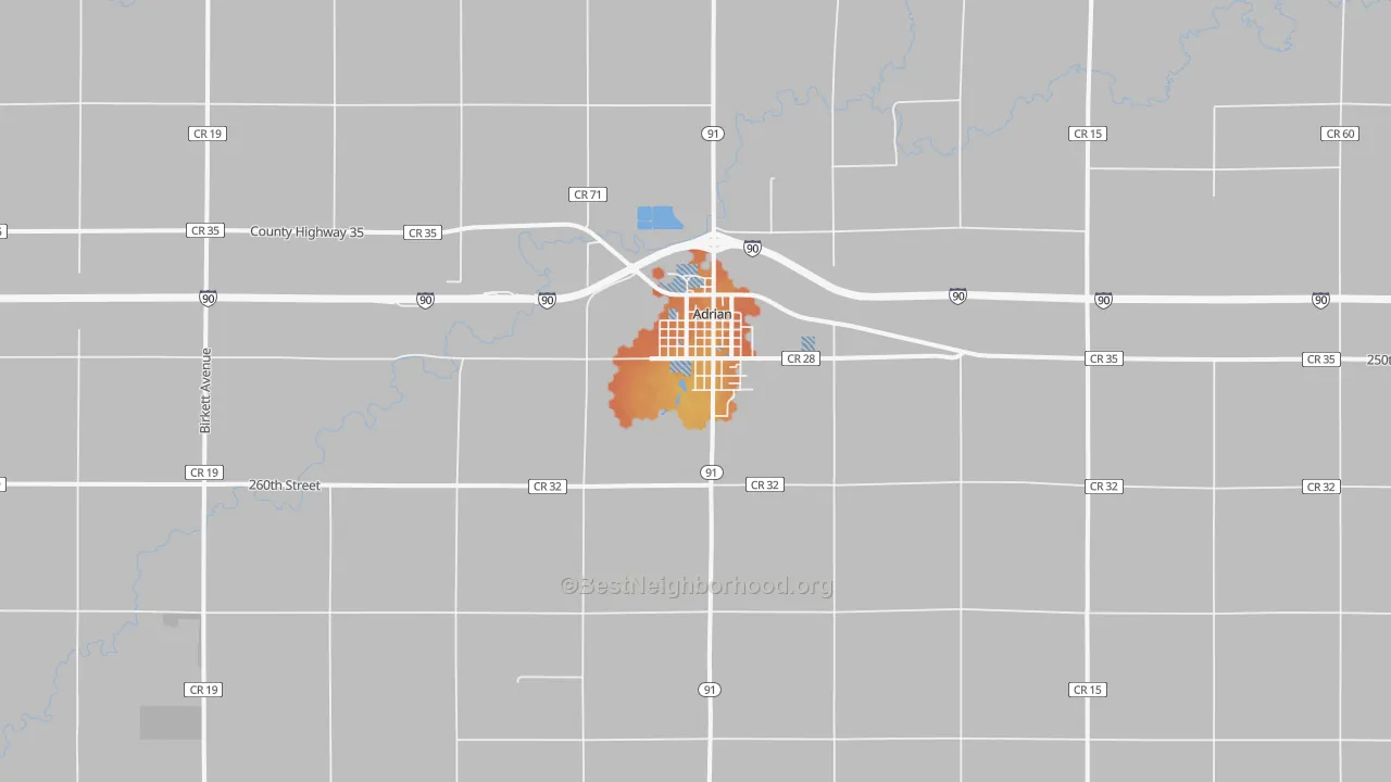 Bike Grade map of 56110, MN