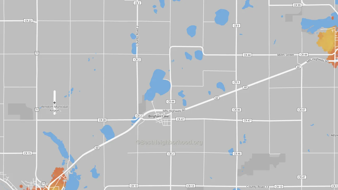 Bike Grade map of 56118, MN