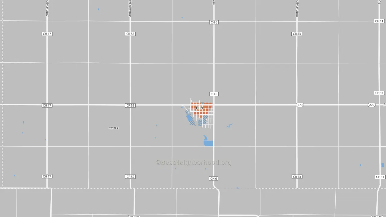 Bike Grade map of 56138, MN