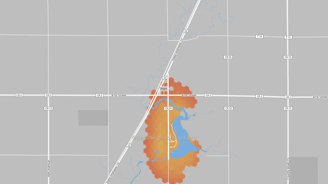 Bike Grade map of 56140, MN