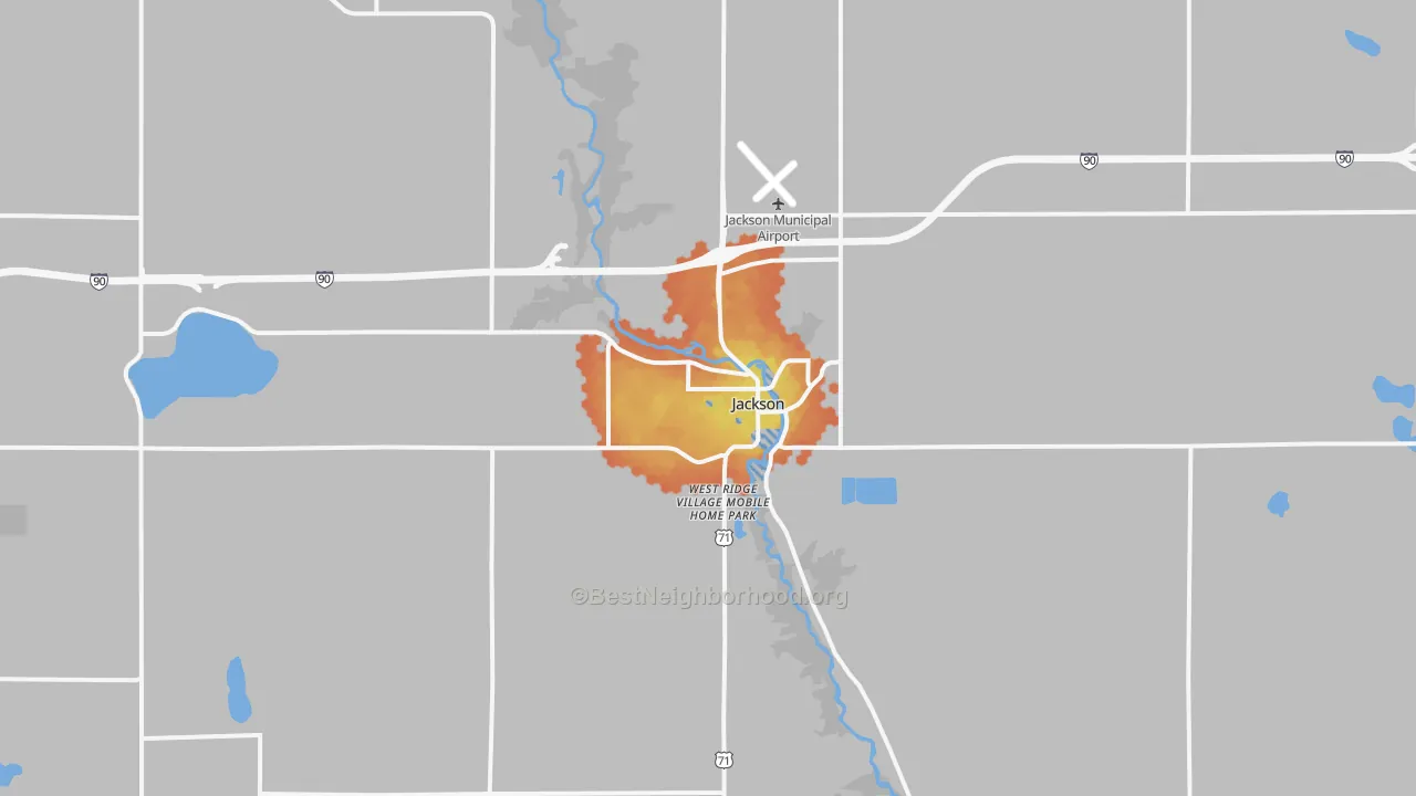 Bike Grade map of 56143, MN