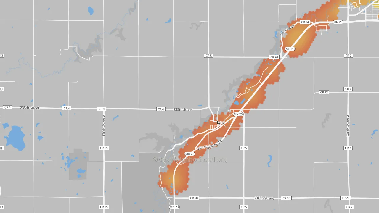 Bike Grade map of 56157, MN