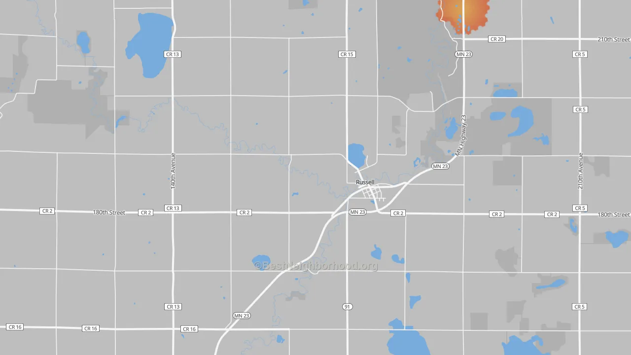Bike Grade map of 56169, MN