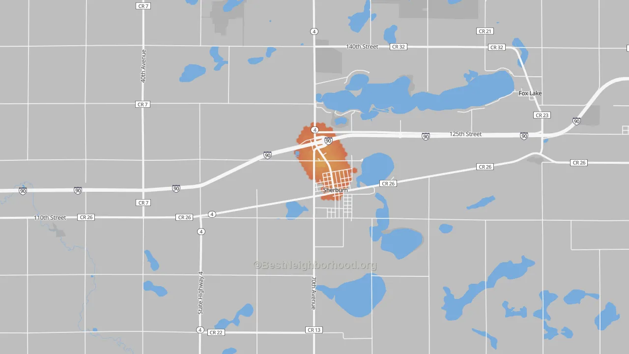 Bike Grade map of 56171, MN