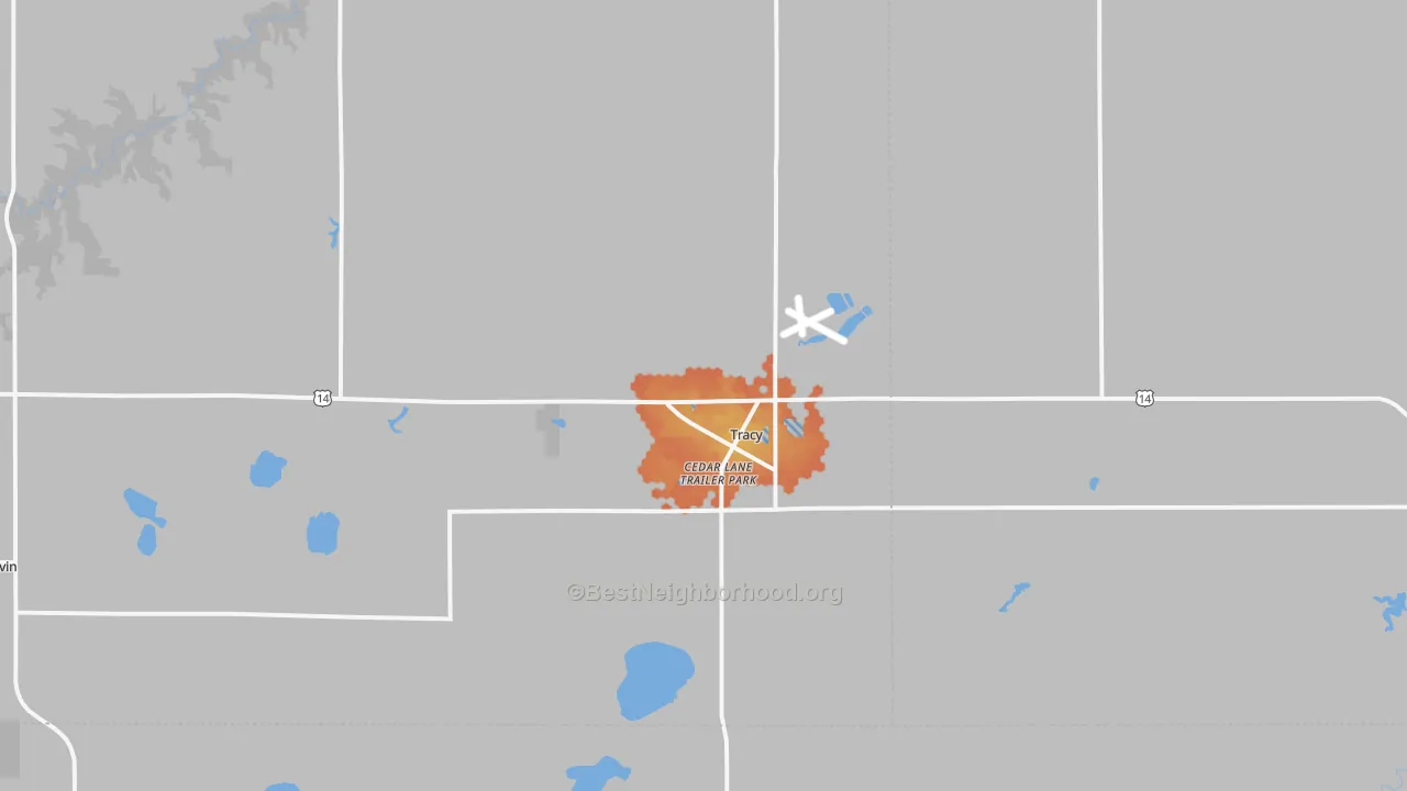 Bike Grade map of 56175, MN