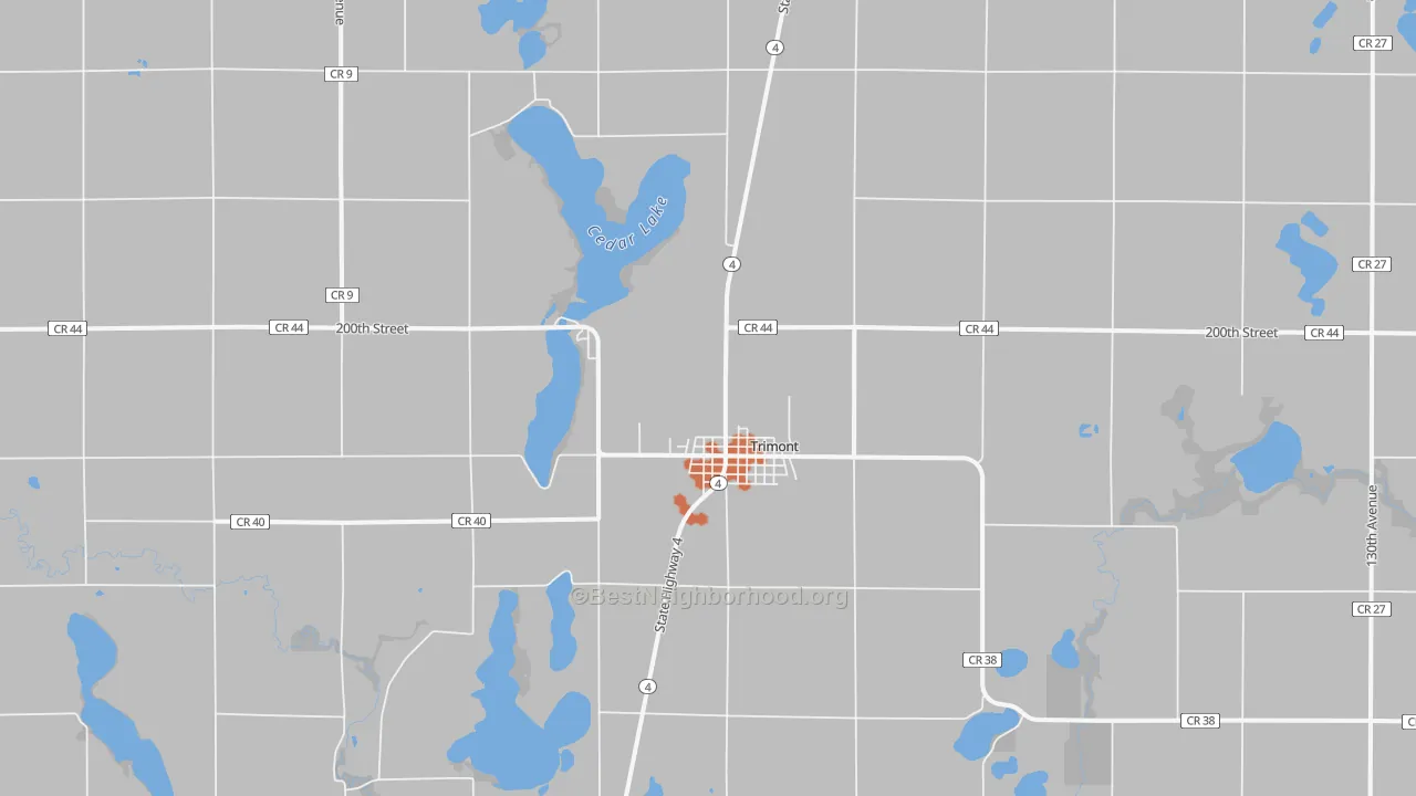 Bike Grade map of 56176, MN