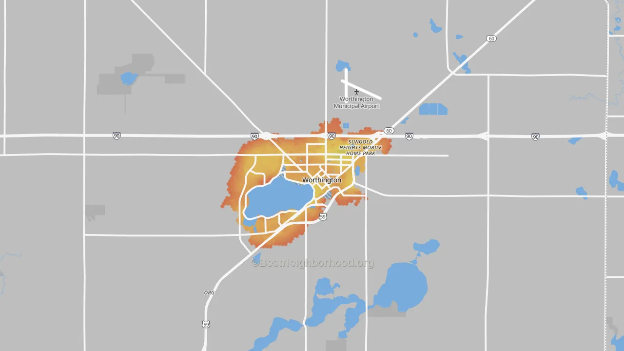 Bike Grade map of 56187, MN