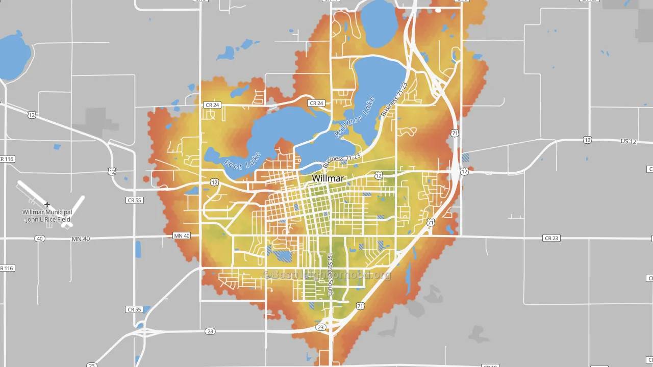 Bike Grade map of 56201, MN