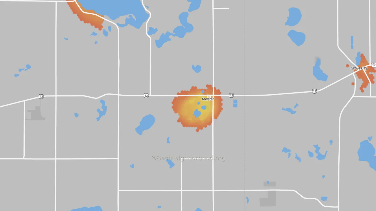 Bike Grade map of 56209, MN
