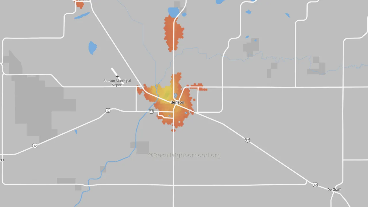Bike Grade map of 56215, MN