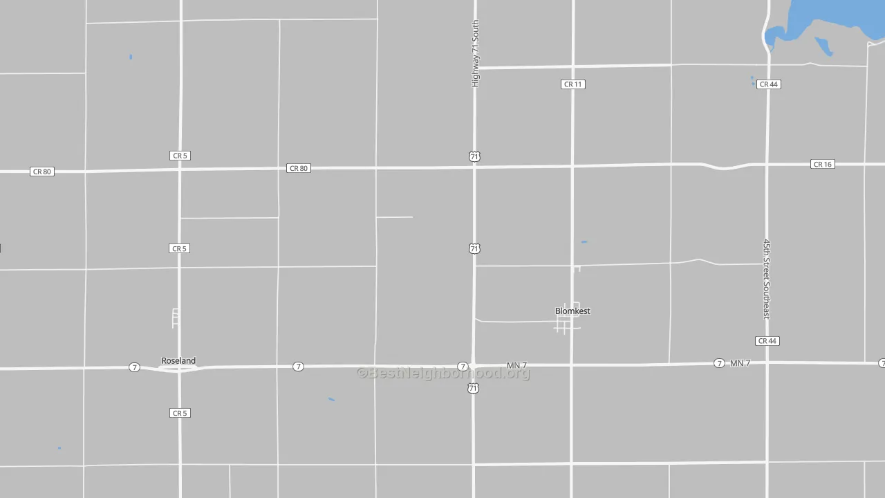 Bike Grade map of 56216, MN