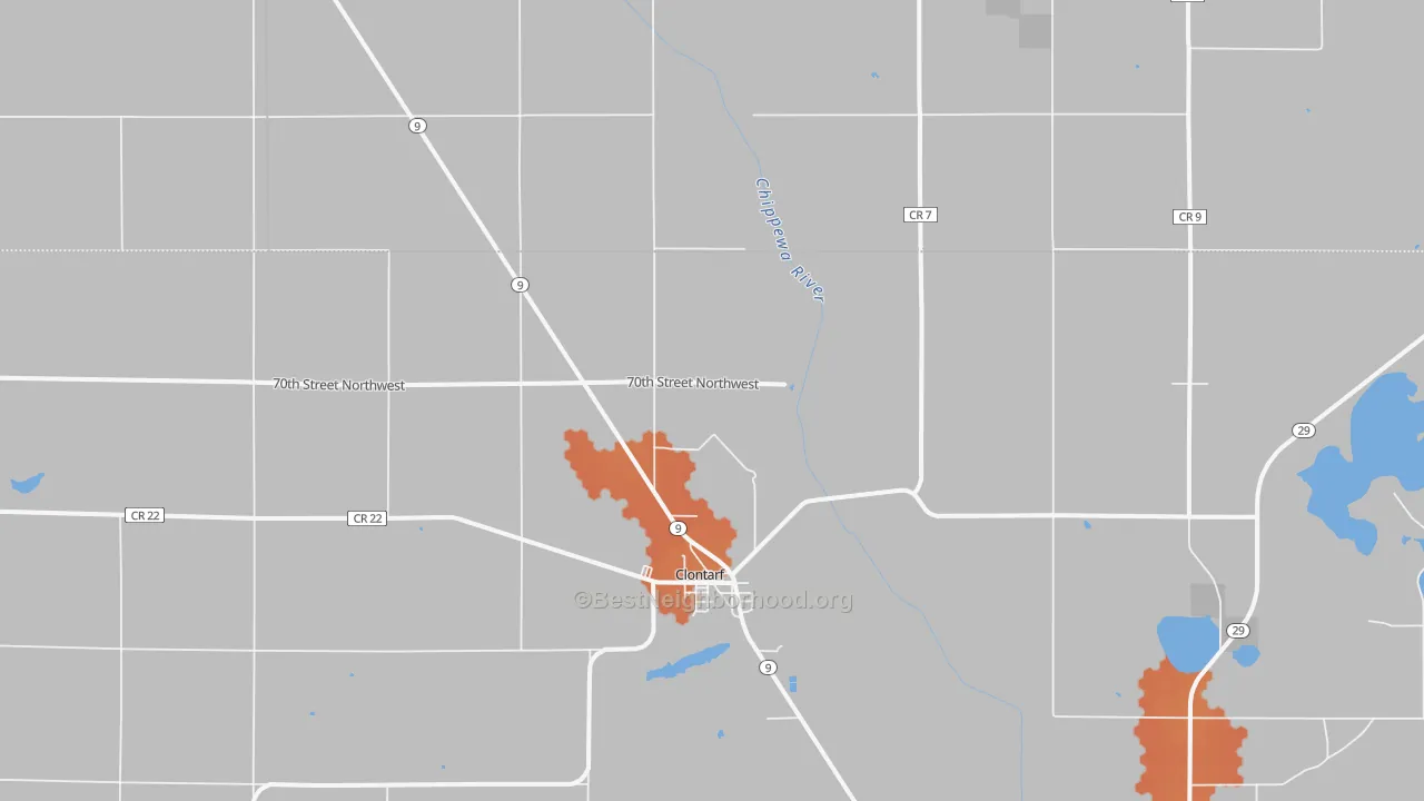 Bike Grade map of 56226, MN