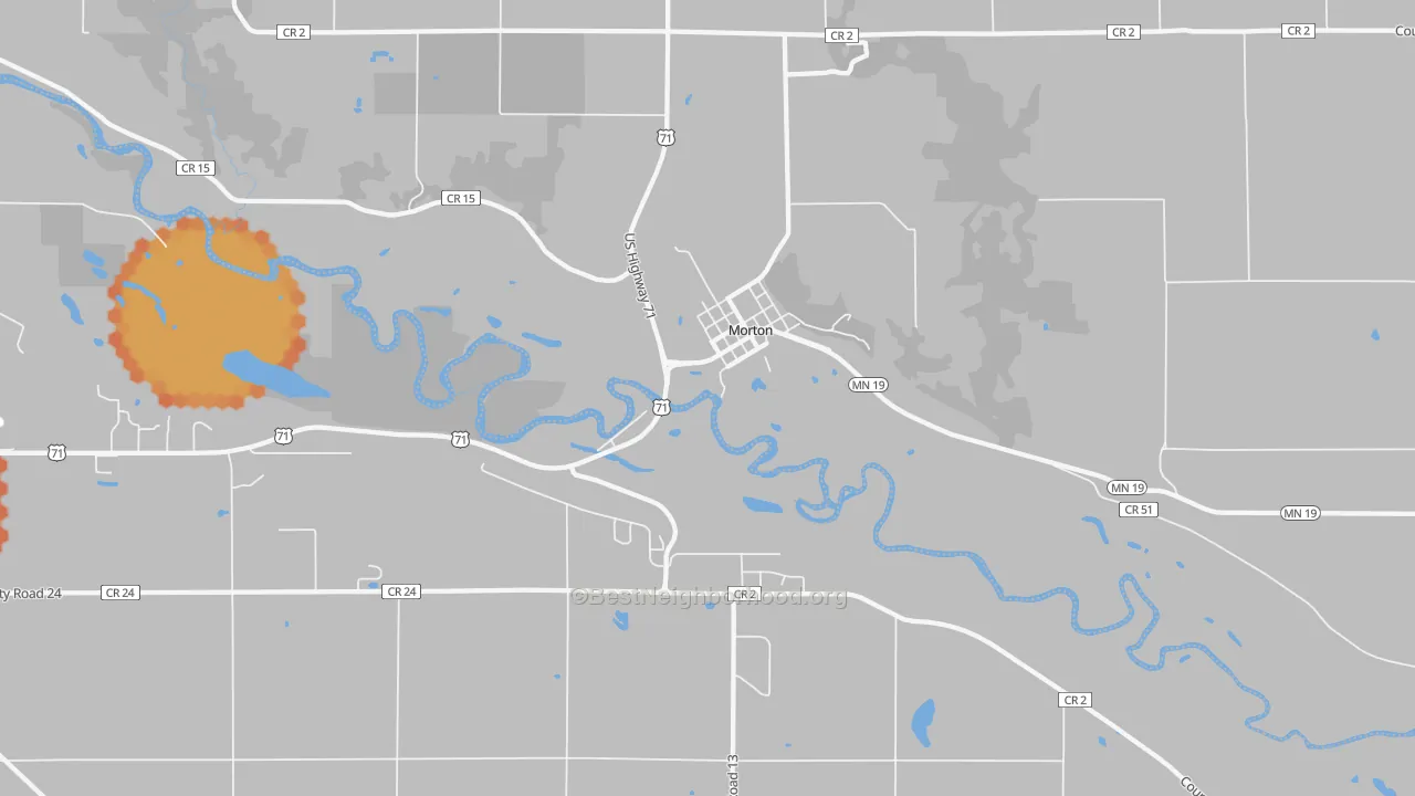 Bike Grade map of 56270, MN