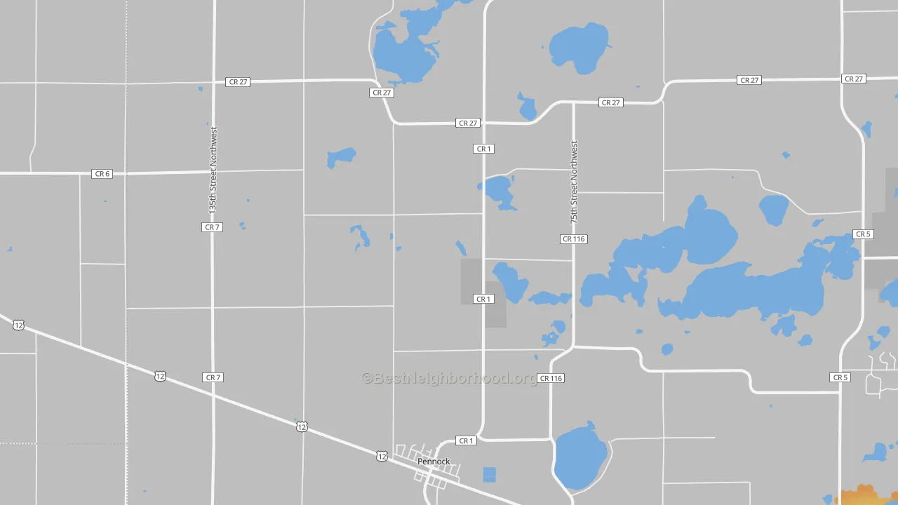Bike Grade map of 56279, MN