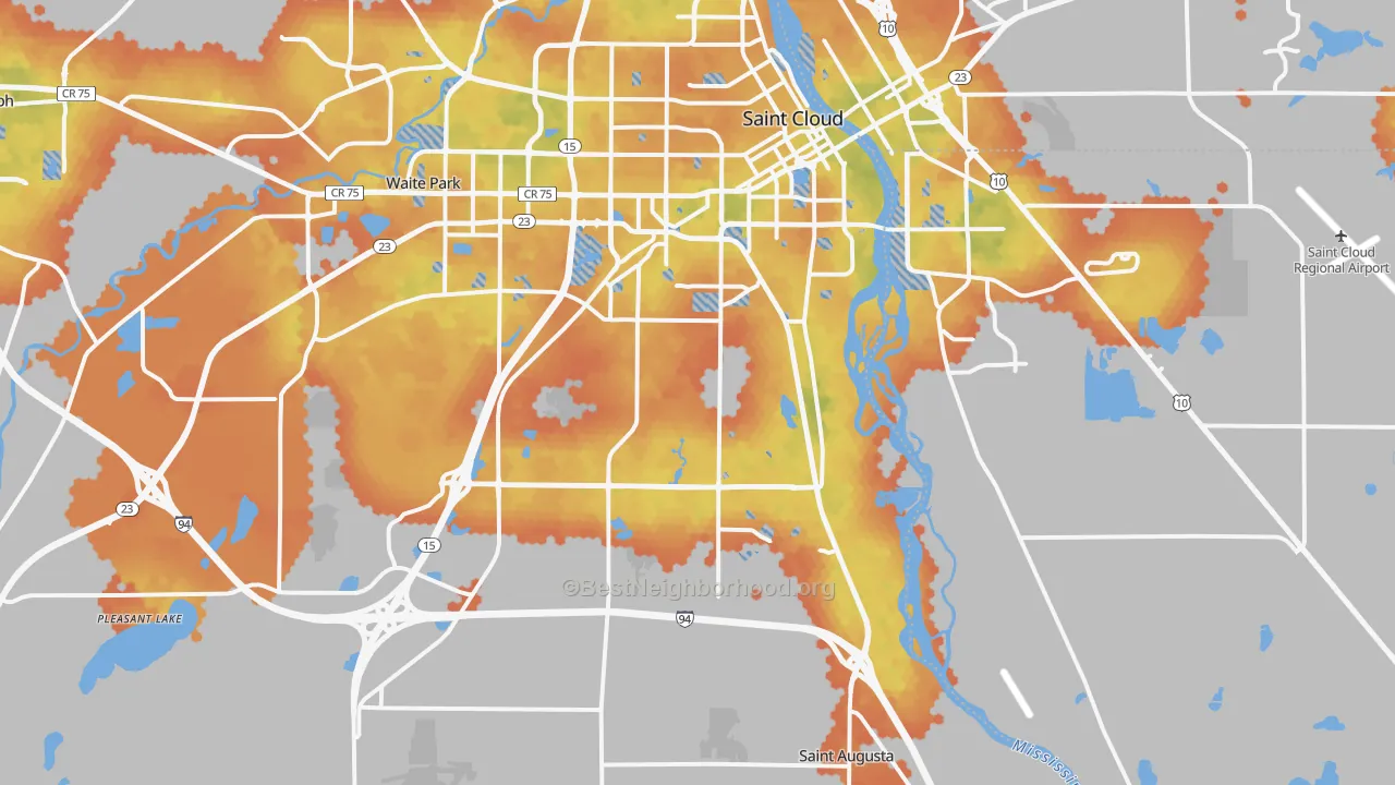 Bike Grade map of 56301, MN