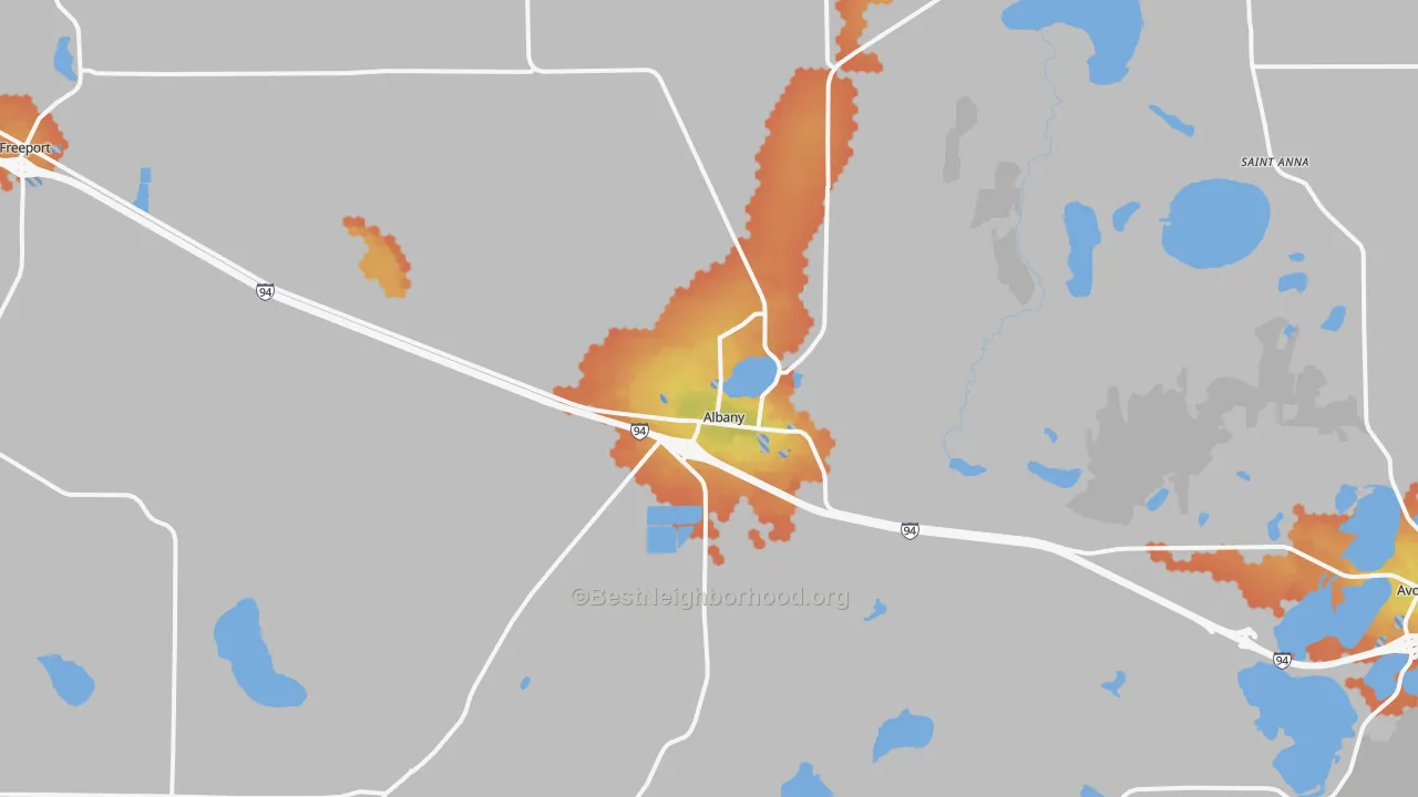 Bike Grade map of 56307, MN
