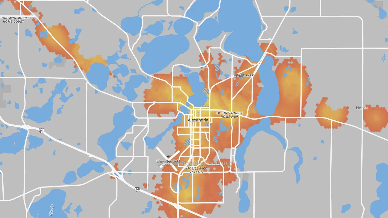 Bike Grade map of 56308, MN