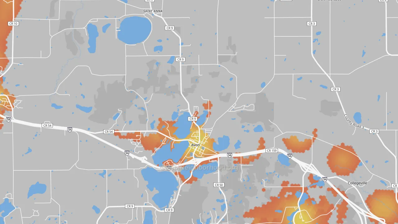 Bike Grade map of 56310, MN