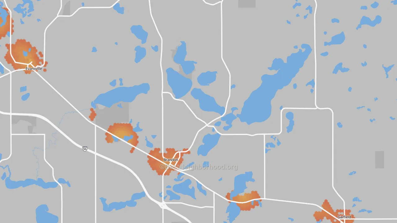 Bike Grade map of 56315, MN